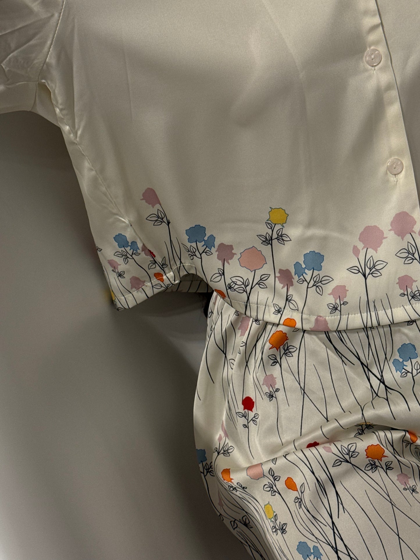 Pyjama Satin Fleurs
