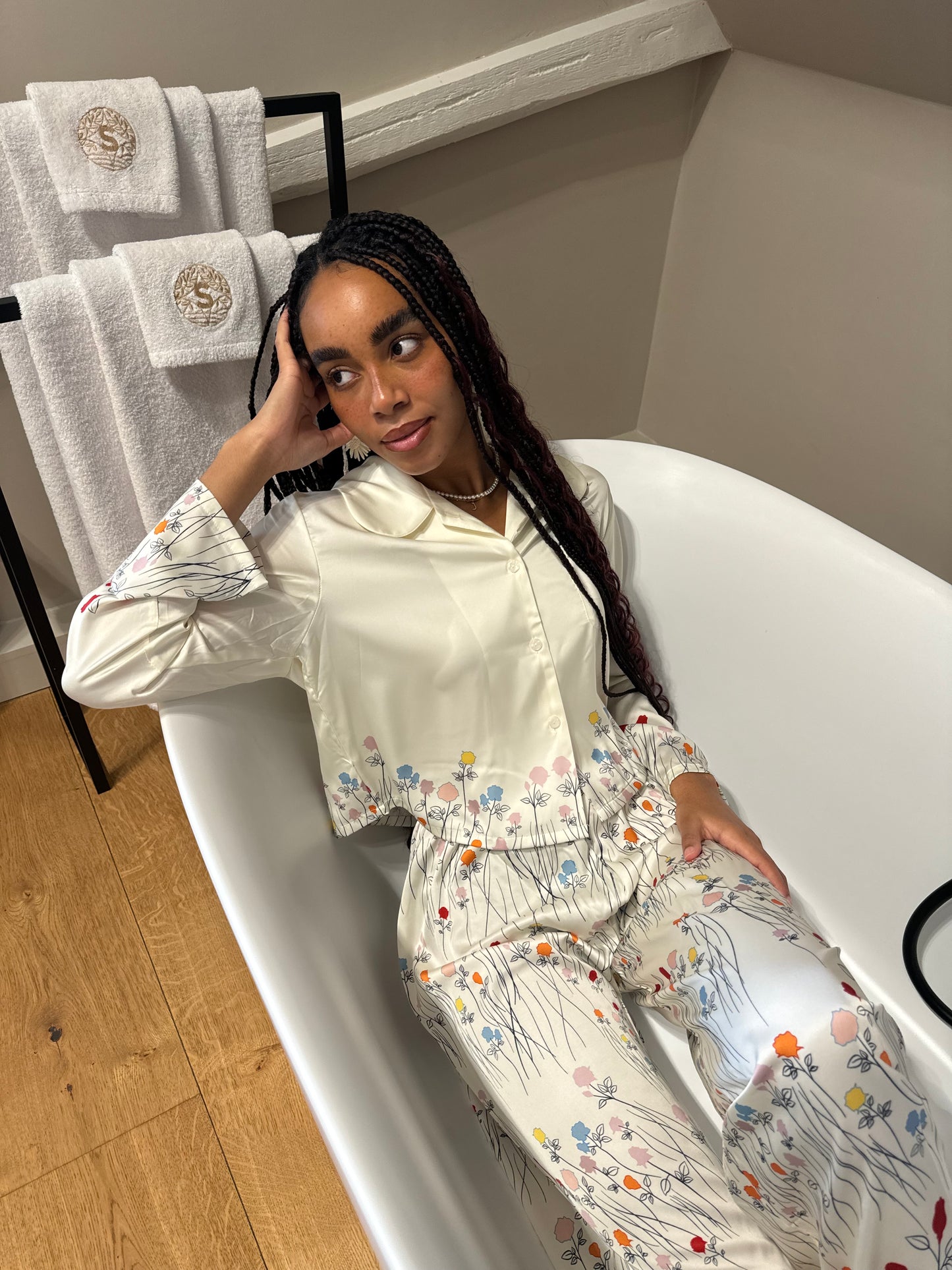 Pyjama Satin Fleurs