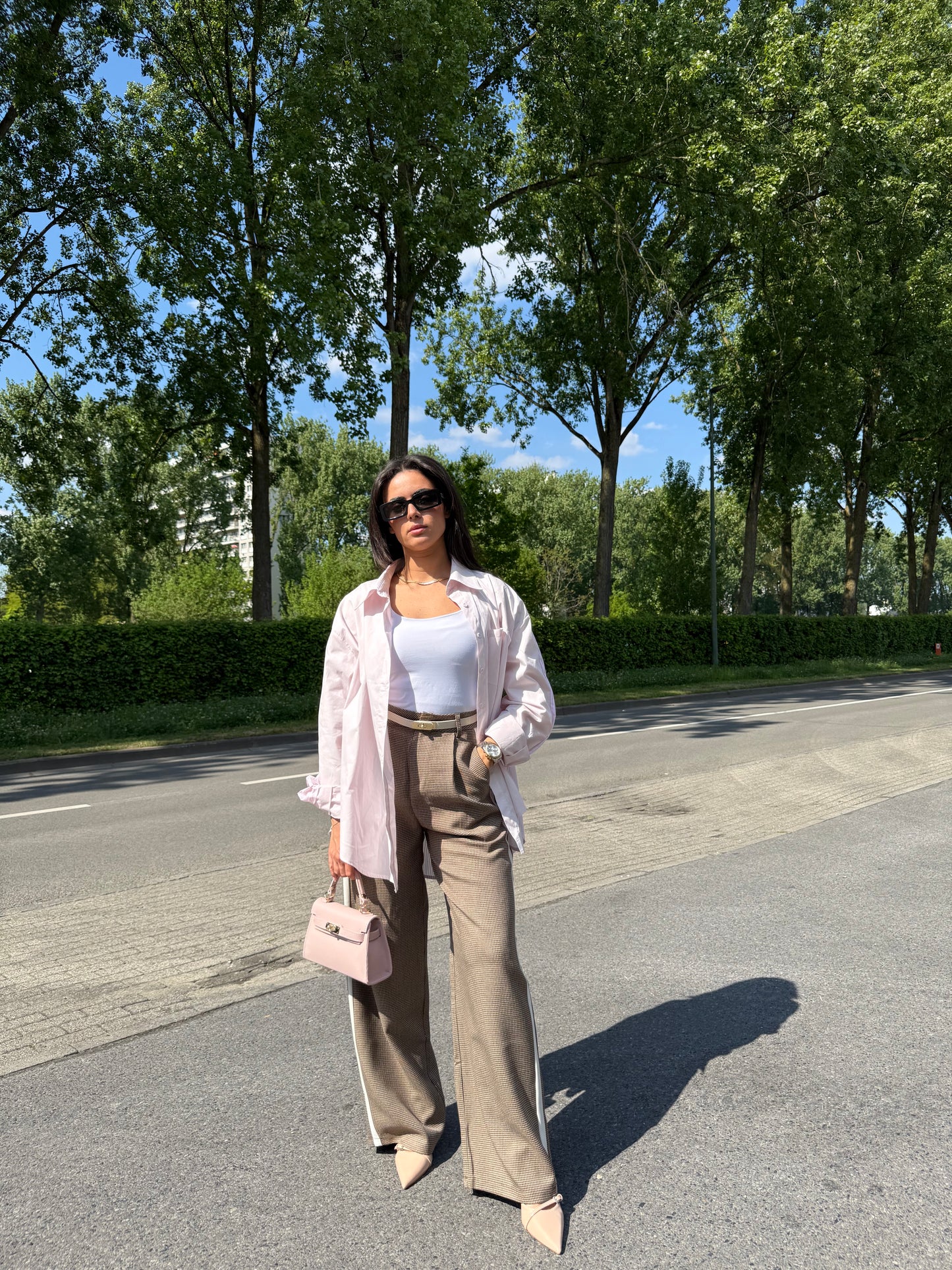 Pantalon Carreaux Marron