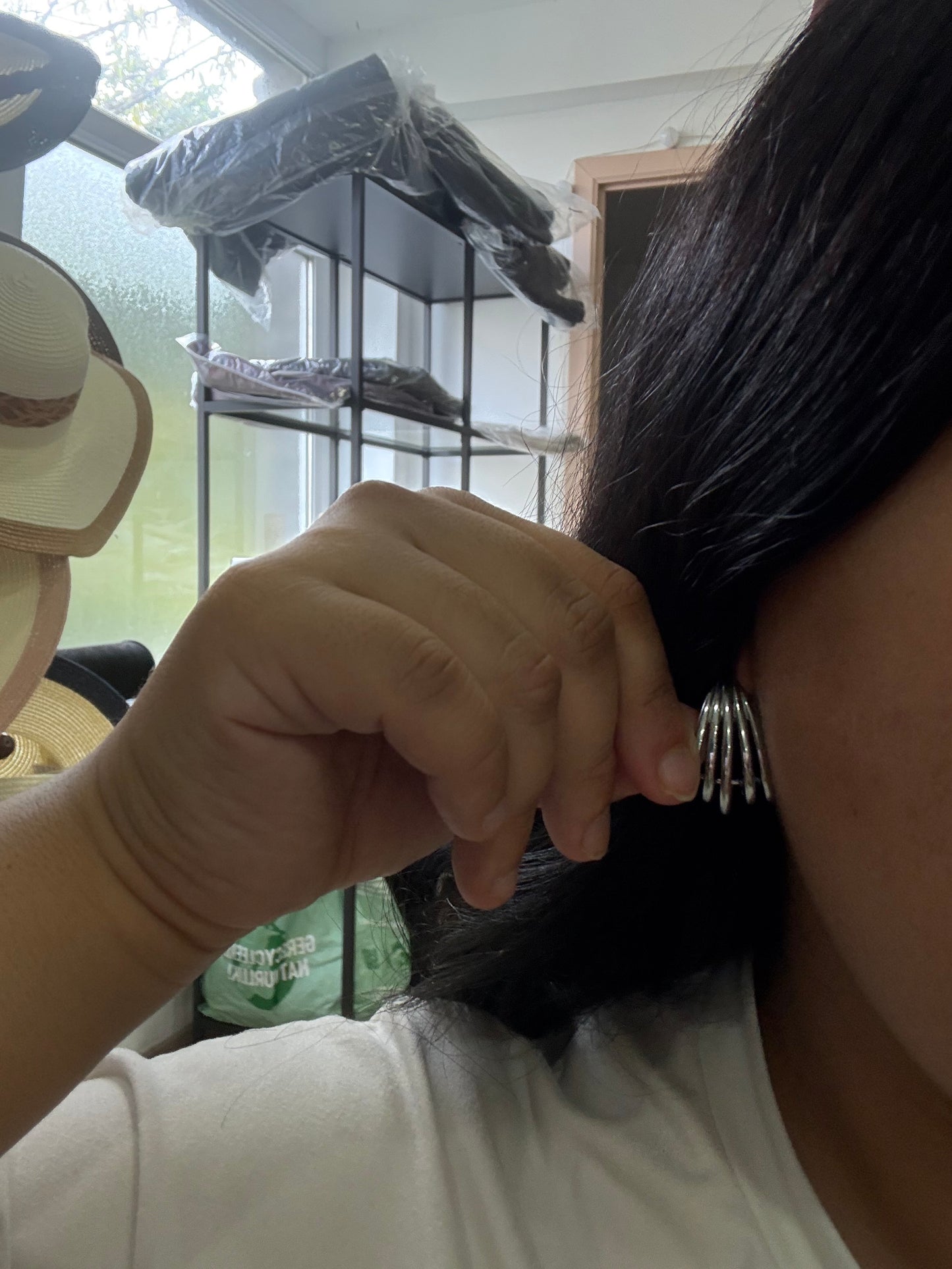 Boucles argenté ligne