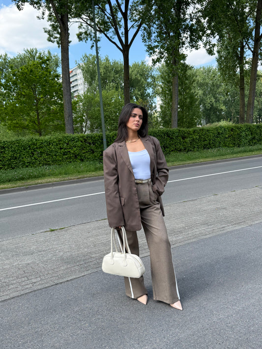 Pantalon Carreaux Marron