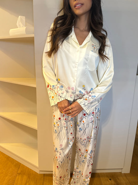 Pyjama Satin Fleurs